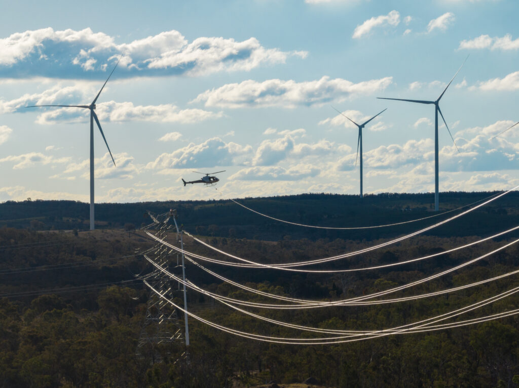 Helicopters over the MacIntyre Wind Precinct